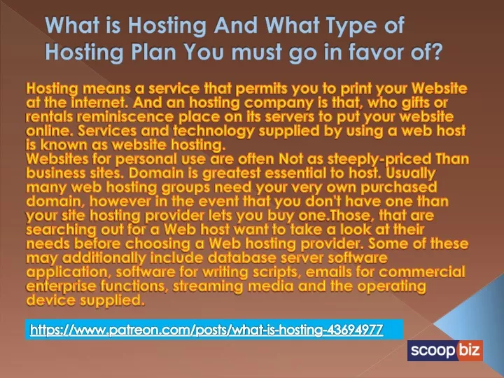 what is hosting and what type of hosting plan you must go in favor of