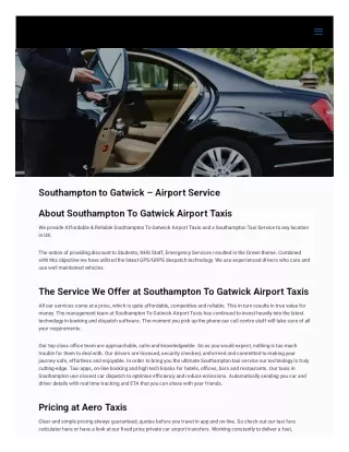 Taxis at Southampton Airport