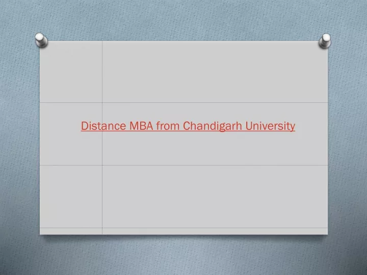 distance mba from chandigarh university