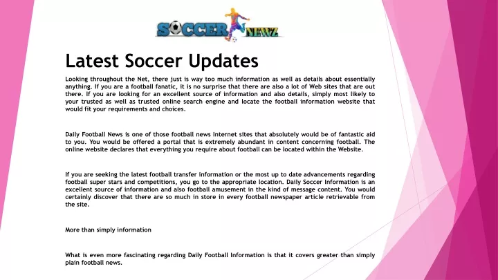 latest soccer updates