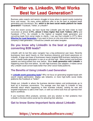 twitter vs linkedin what works best for lead