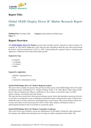 OLED Display Driver IC Market Research Report 2020