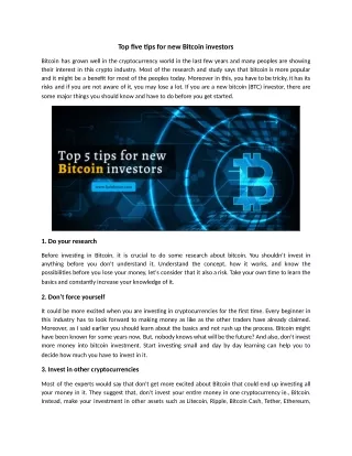 top five ps for new bitcoin investors