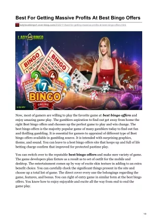best for getting massive profits at best bingo