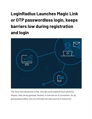 LoginRadius Launches Magic Link or OTP passwordless login, keeps barriers low during registration and login,