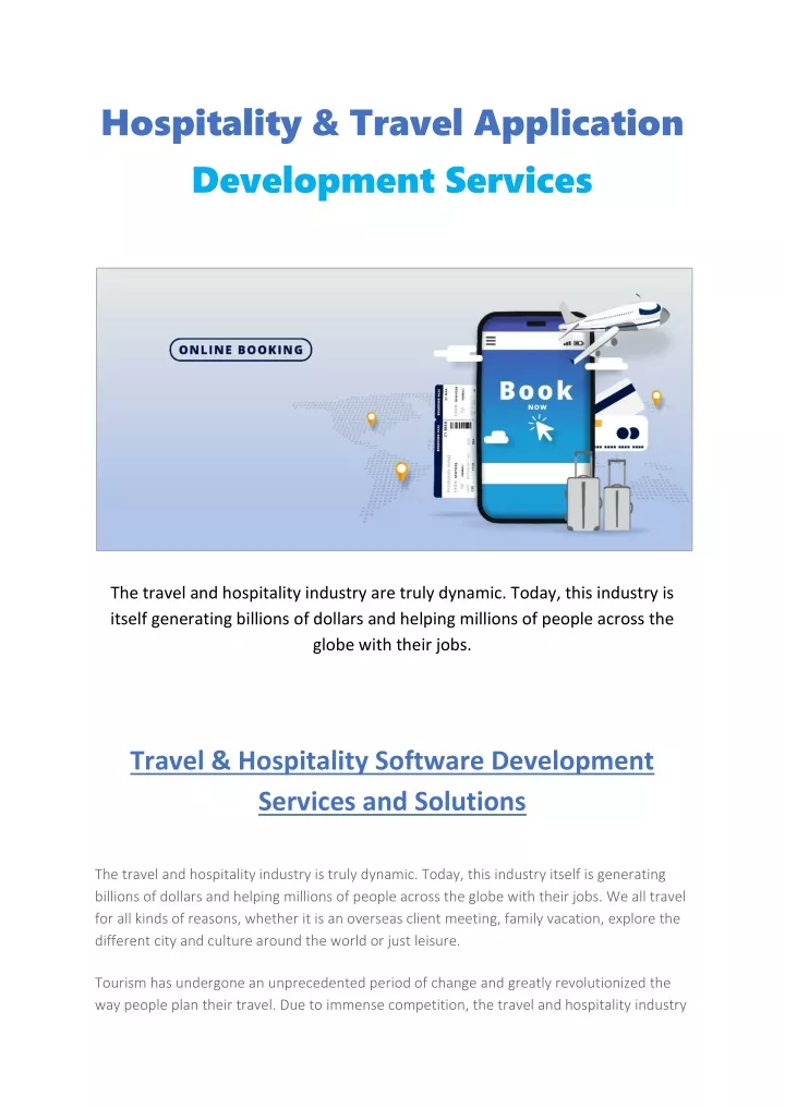 hospitality travel application development