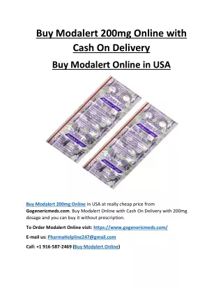 Buy Modalert 200mg Online with Cash On Delivery | Buy Modalert Online in USA