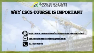Why CSCS Course is Important?