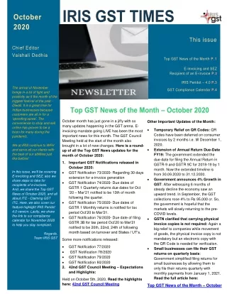 GST News October 2020