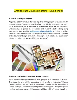 architecture courses in delhi mbs school