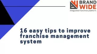 16 easy tips to improve franchise management
