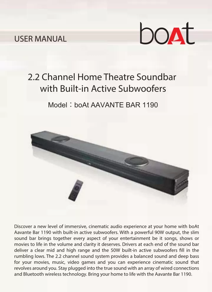 2 2 channel home theatre soundbar with built