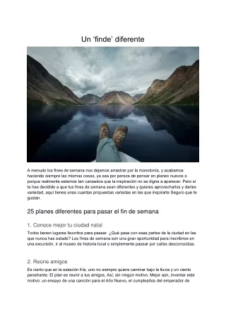 un finde diferente
