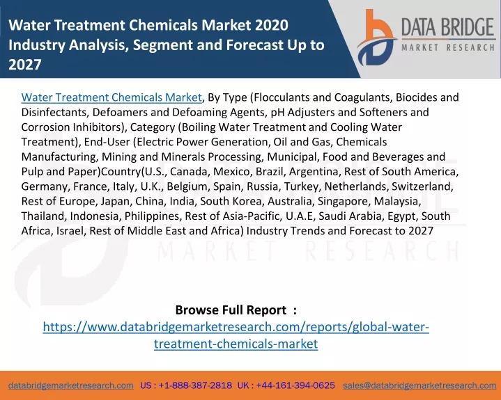 water treatment chemicals market 2020 industry