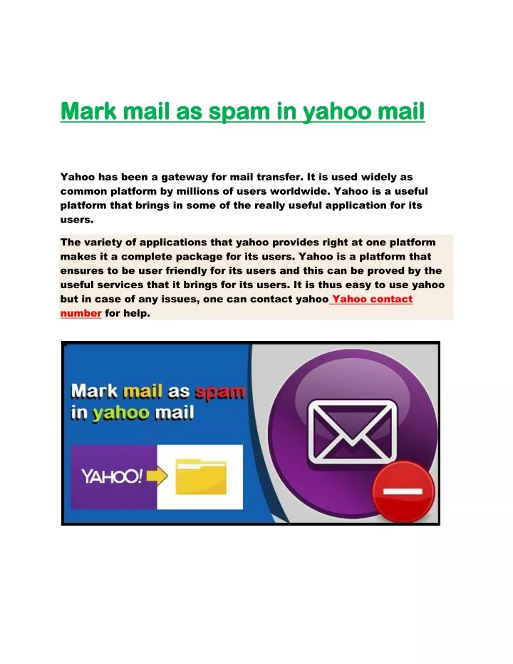 mark mail as spam in yahoo mail mark mail as spam
