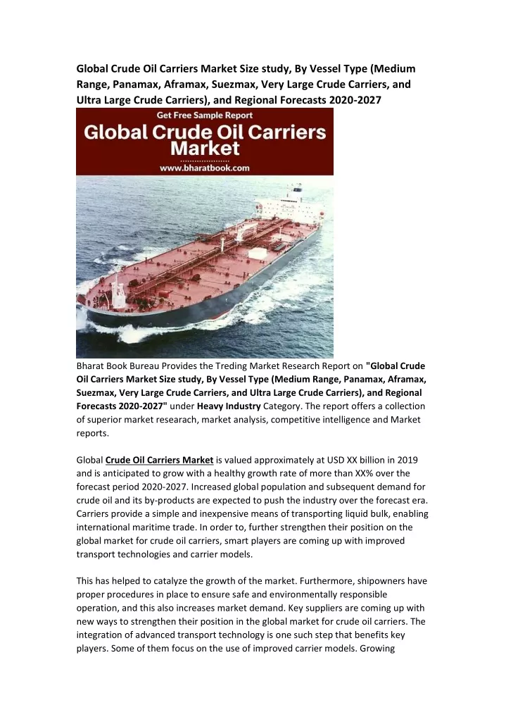 global crude oil carriers market size study