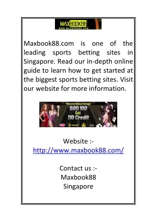 Betting Online in Singapore | Maxbook88.com