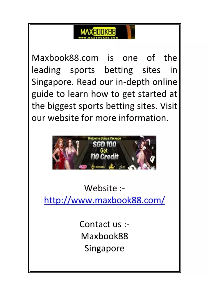 maxbook88 com is one of the leading sports