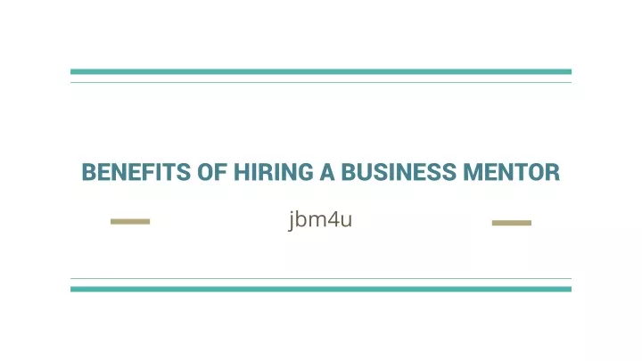 benefits of hiring a business mentor