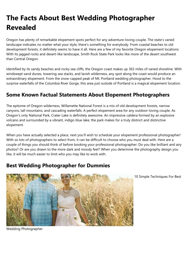 the facts about best wedding photographer revealed