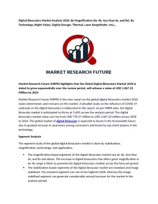 digital binoculars market analysis 2020