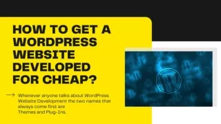 How To Get A WordPress Website Developed For Cheap?