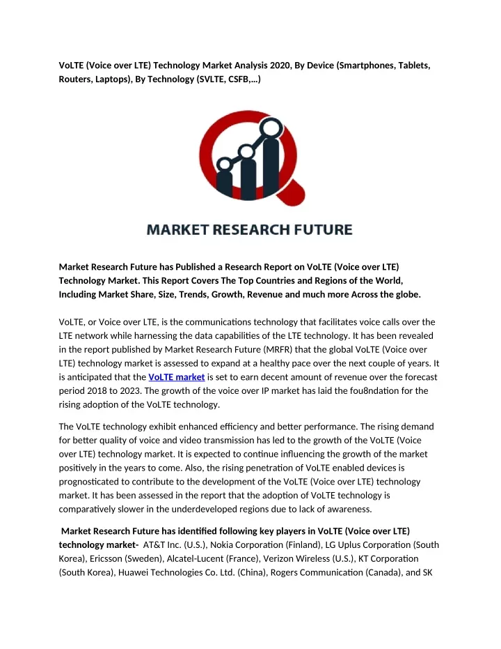 volte voice over lte technology market analysis