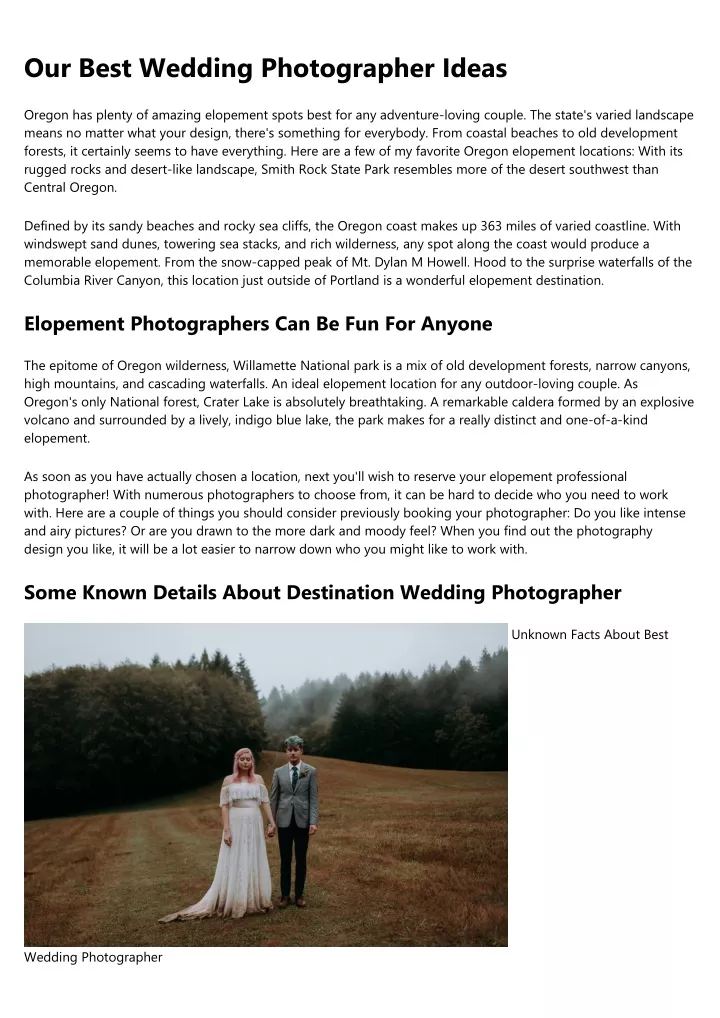 our best wedding photographer ideas
