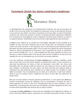 comment choisir les stores ext rieurs modernes