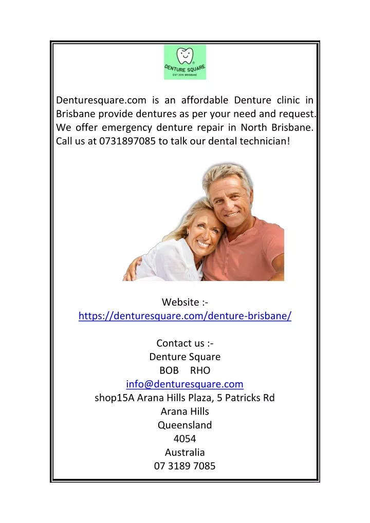 denturesquare com is an affordable denture clinic