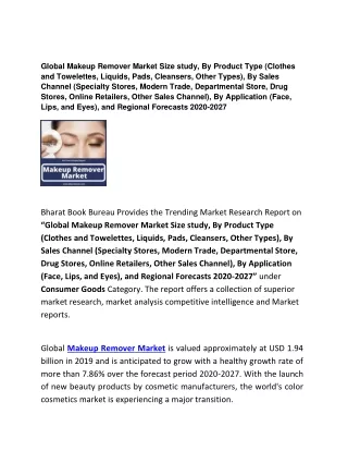 global makeup remover market size study