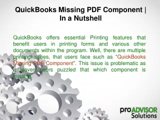 QuickBooks Missing PDF Component | In a Nutshell