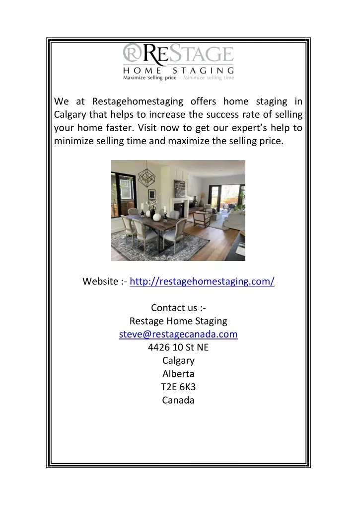 we at restagehomestaging offers home staging