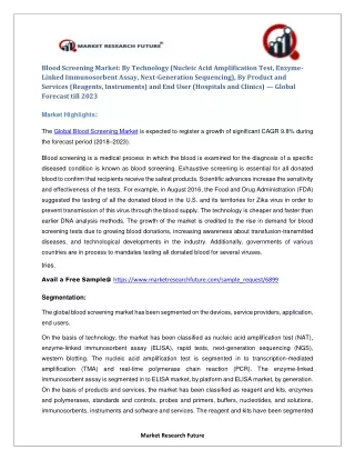 blood screening market by technology nucleic acid