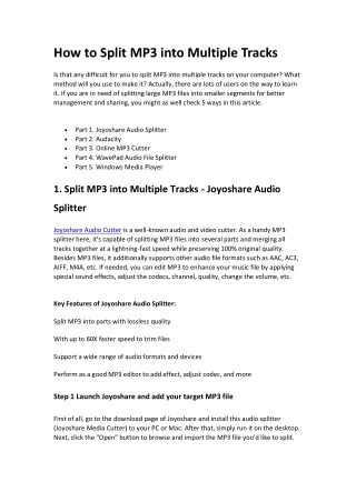 How to Split MP3 into Multiple Tracks [Hot]