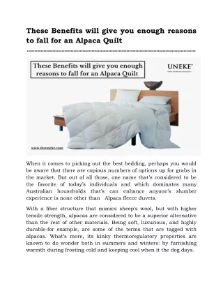 These Benefits Will Give You Enough Reasons To Fall For An Alpaca Quilt