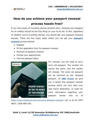 How do you achieve your passport renewal process hassle free?