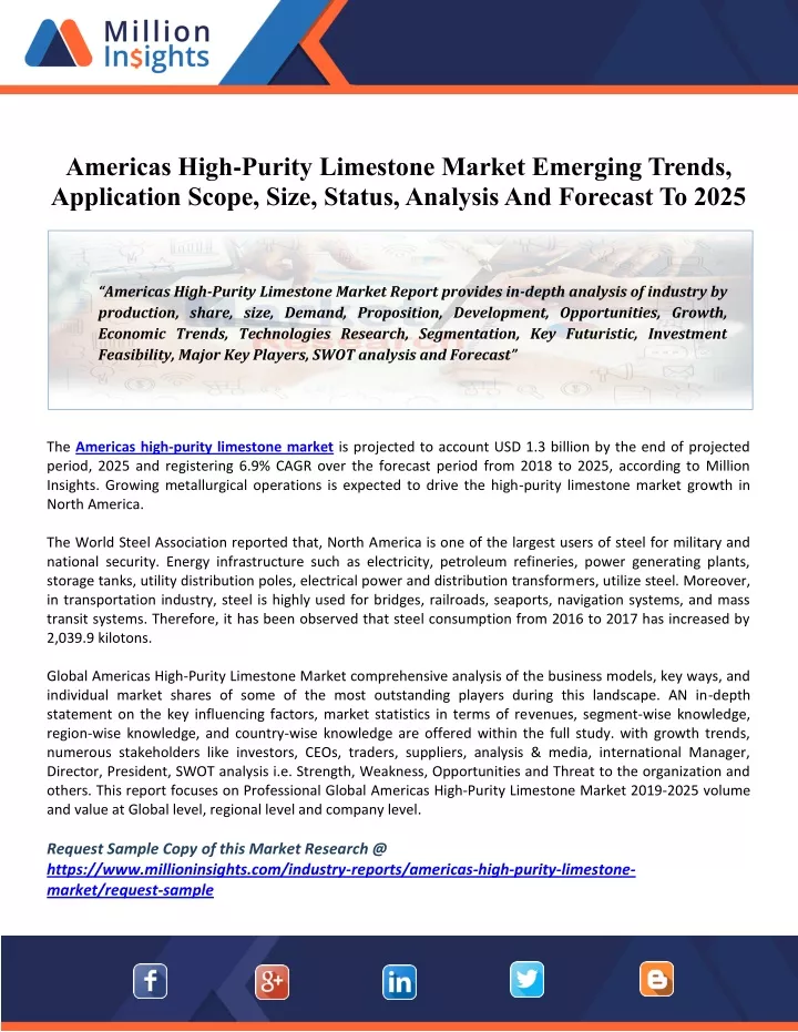 americas high purity limestone market emerging