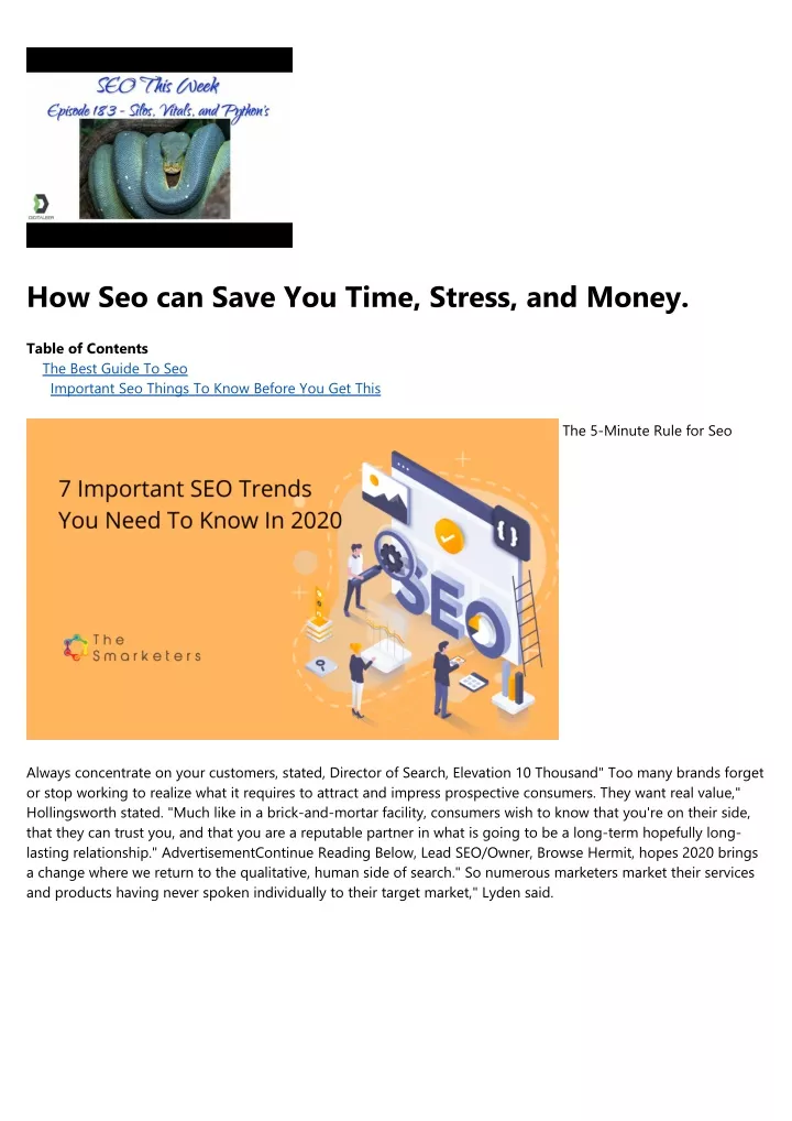 how seo can save you time stress and money