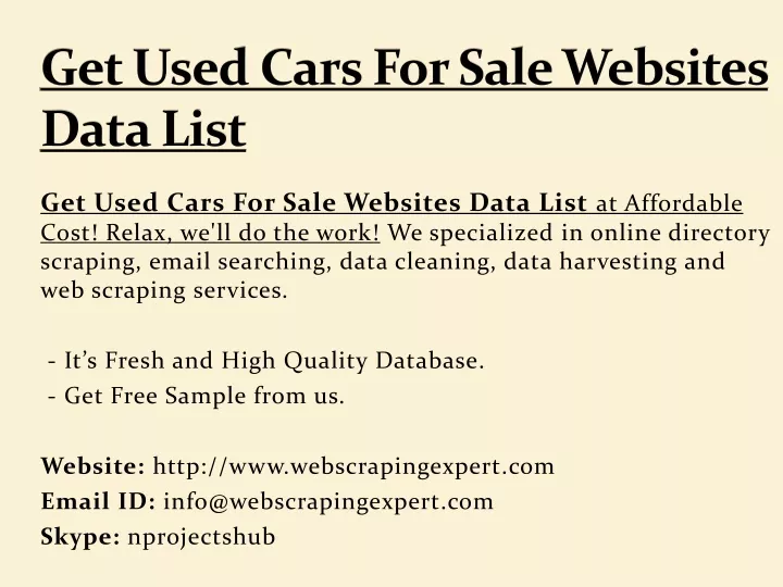 get used cars for sale websites data list