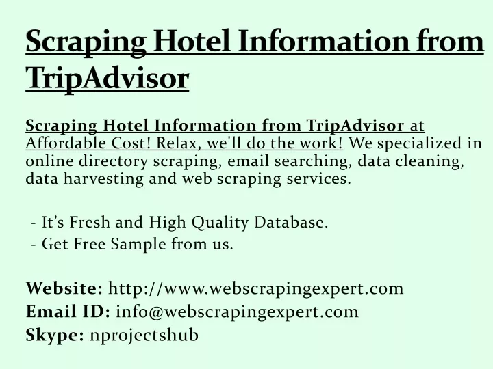 scraping hotel information from tripadvisor