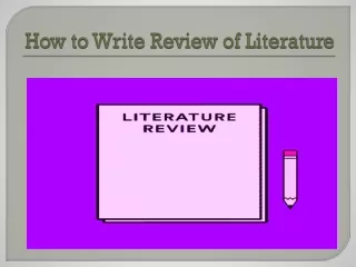 How to Write Review of Literature