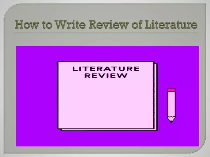 how to write review of literature