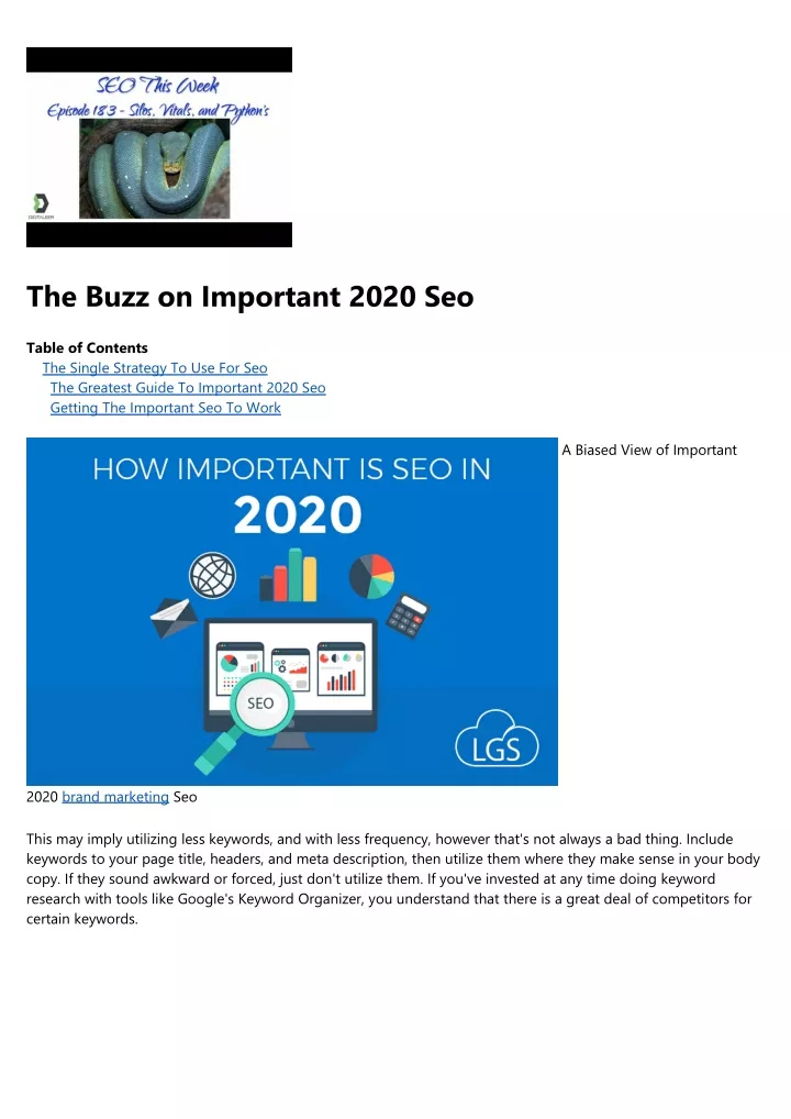the buzz on important 2020 seo