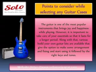 Points to consider while selecting any Guitar Cases