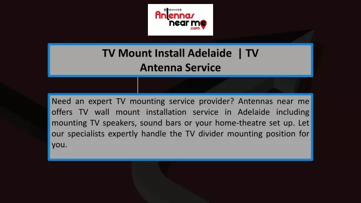 tv mount install adelaide tv antenna service