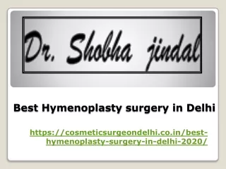 Best Hymenoplasty surgery in Delhi