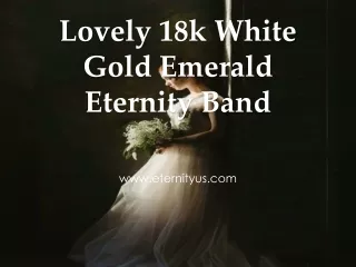lovely 18k white gold emerald eternity band