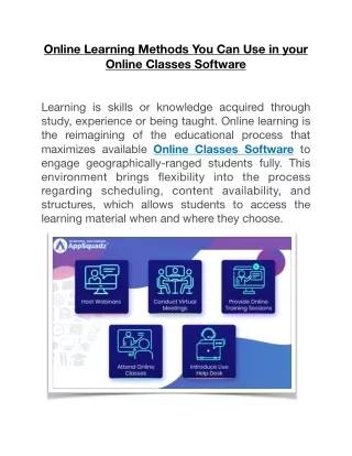 online learning methods you can use in your