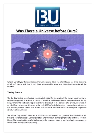 was there a universe before ours